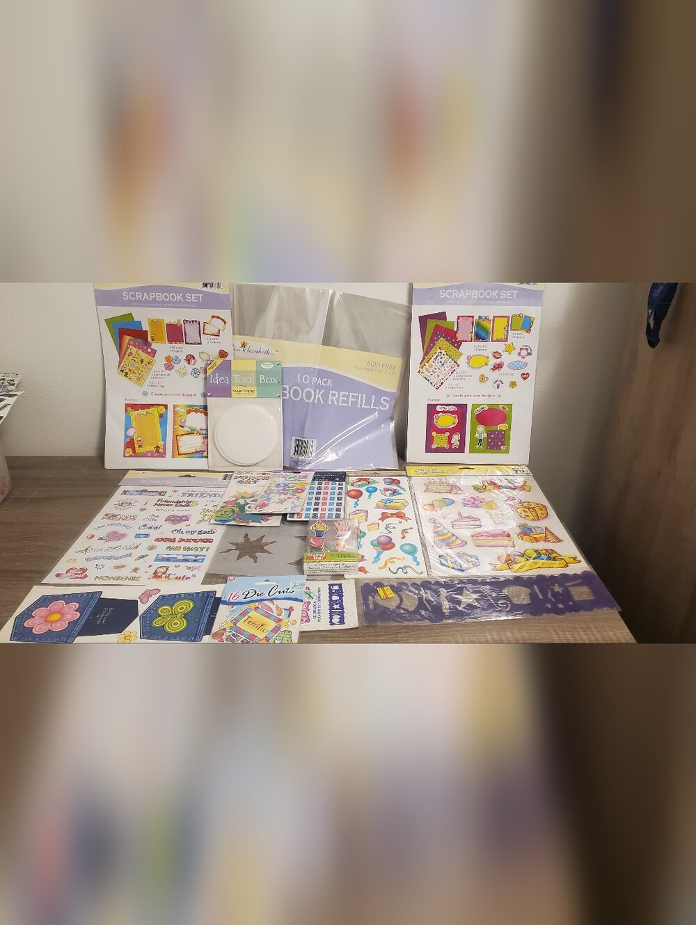 Vintage 90s Y2K Scrapbook Kit with Assorted Stickers and Stenciles